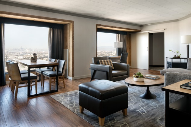 Presidential Suite Living Room with views of Downt