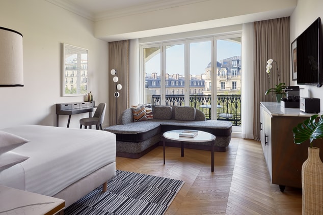 Champs Elysees Suite Bedroom with view  