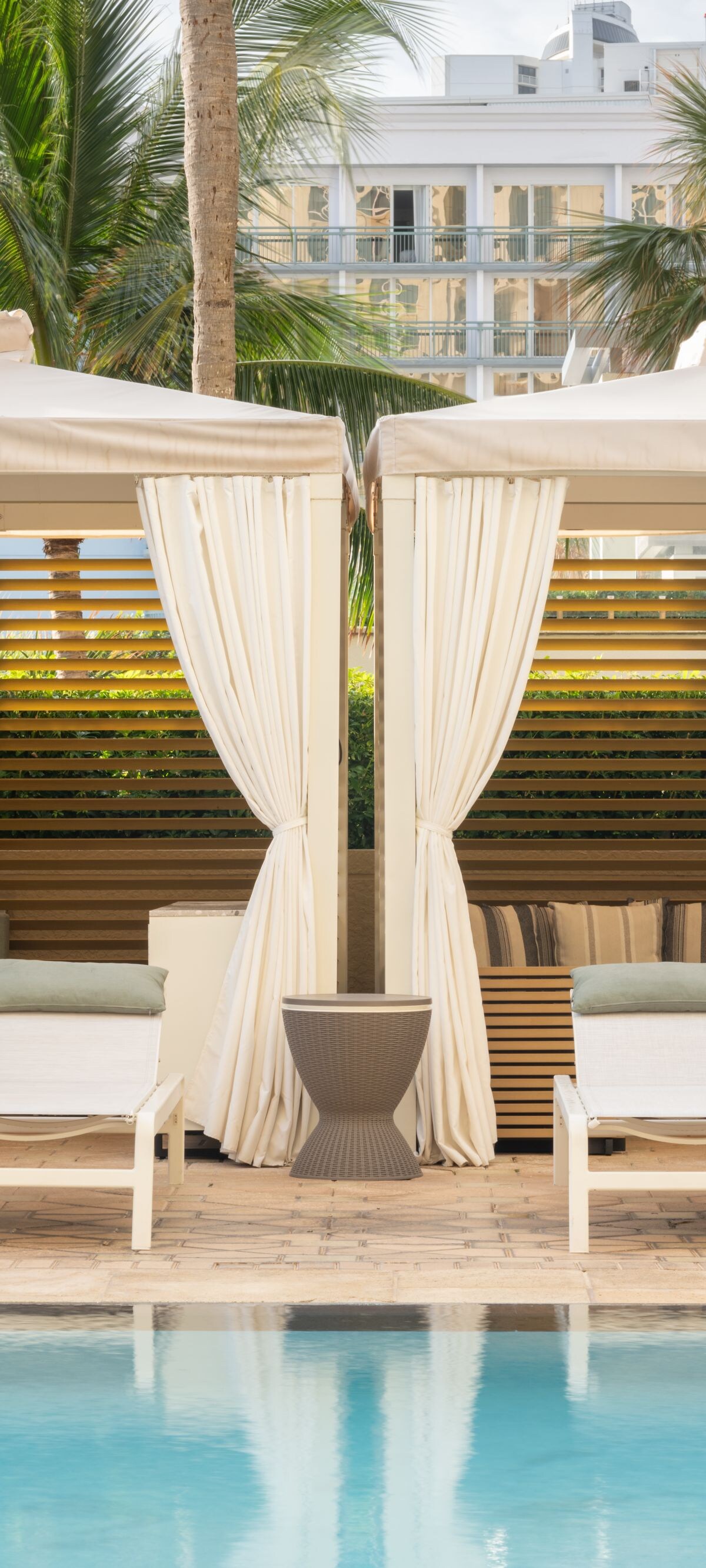 Singer Island resort pool cabanas