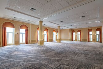 empty ballroom windows