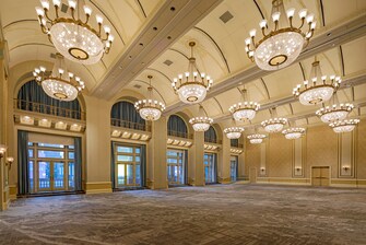 ballroom chandeliers empty room