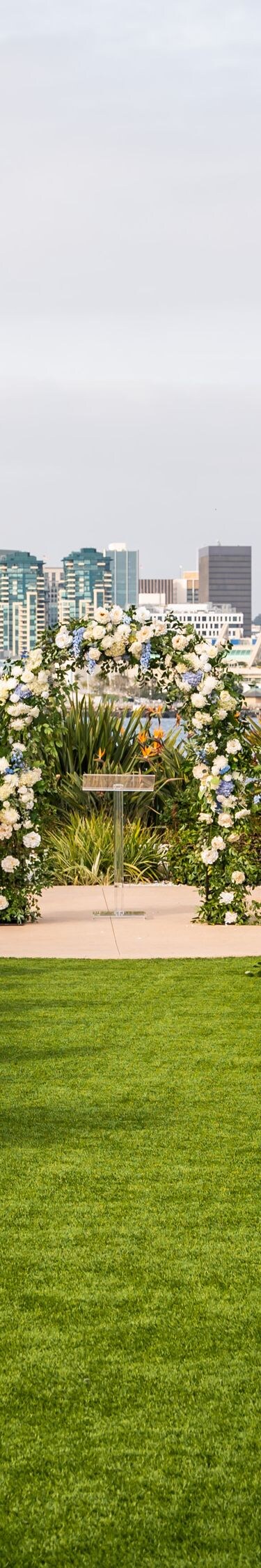 A wedding with breathtaking bay views