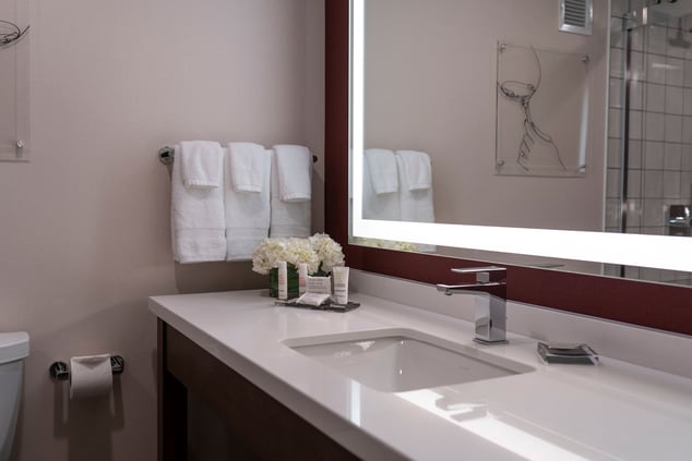 Guest Bathroom sink and amenities