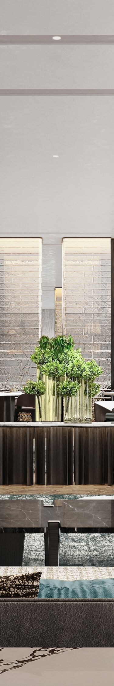Lobby lounge with modern seating and views