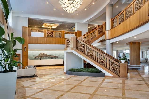 Lobby with staircase.