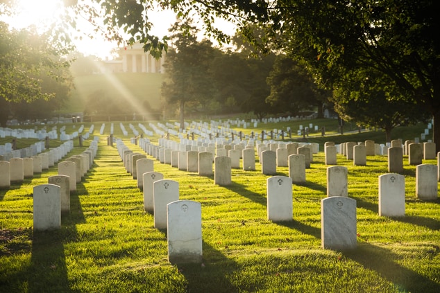 Field of headstones at Arlington National Cemetery