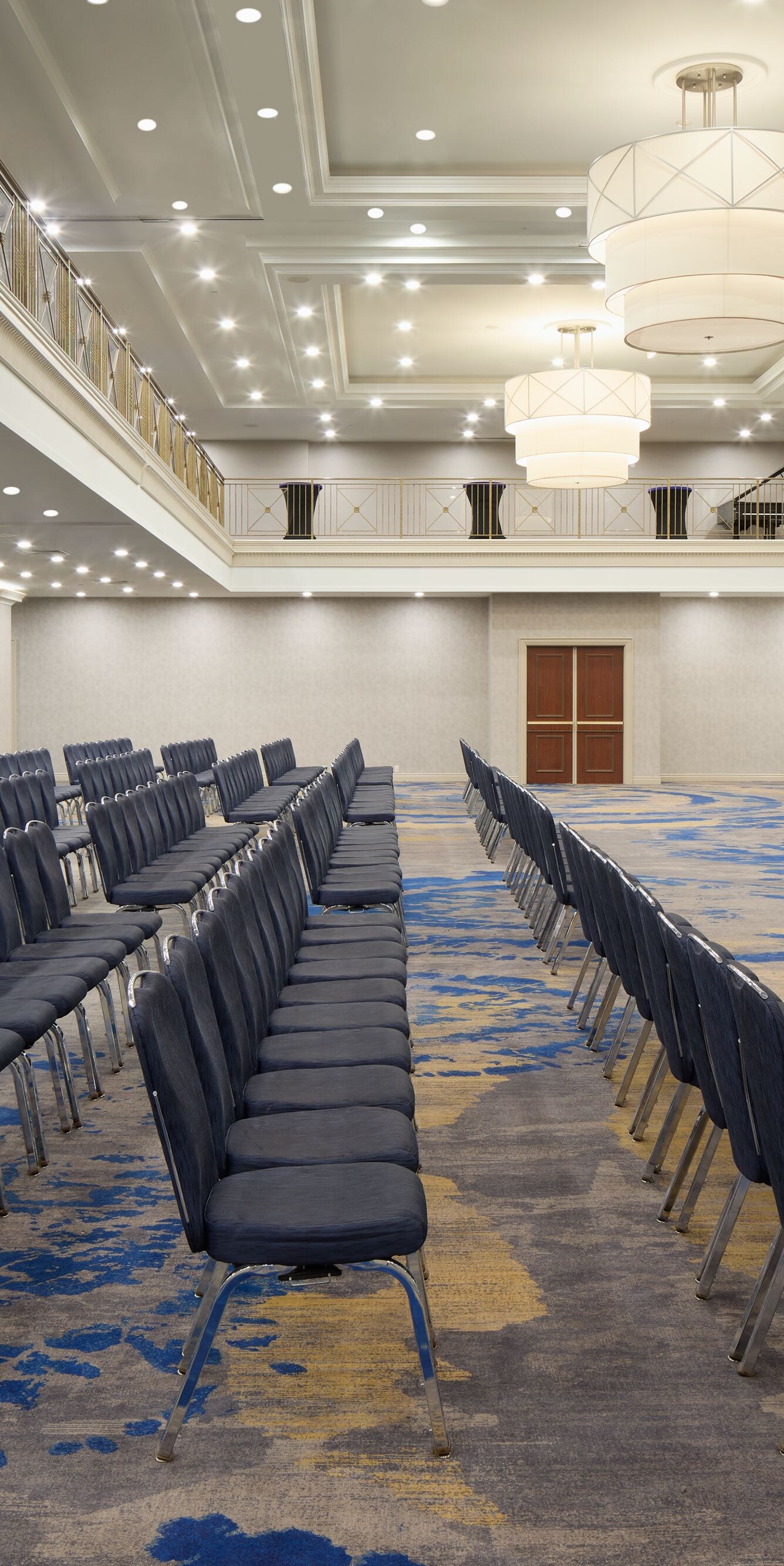 Ballroom arranged with theater-style seating