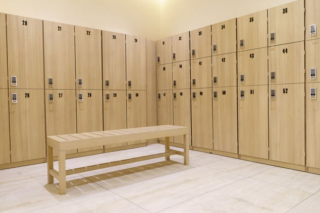Well-maintained locker room