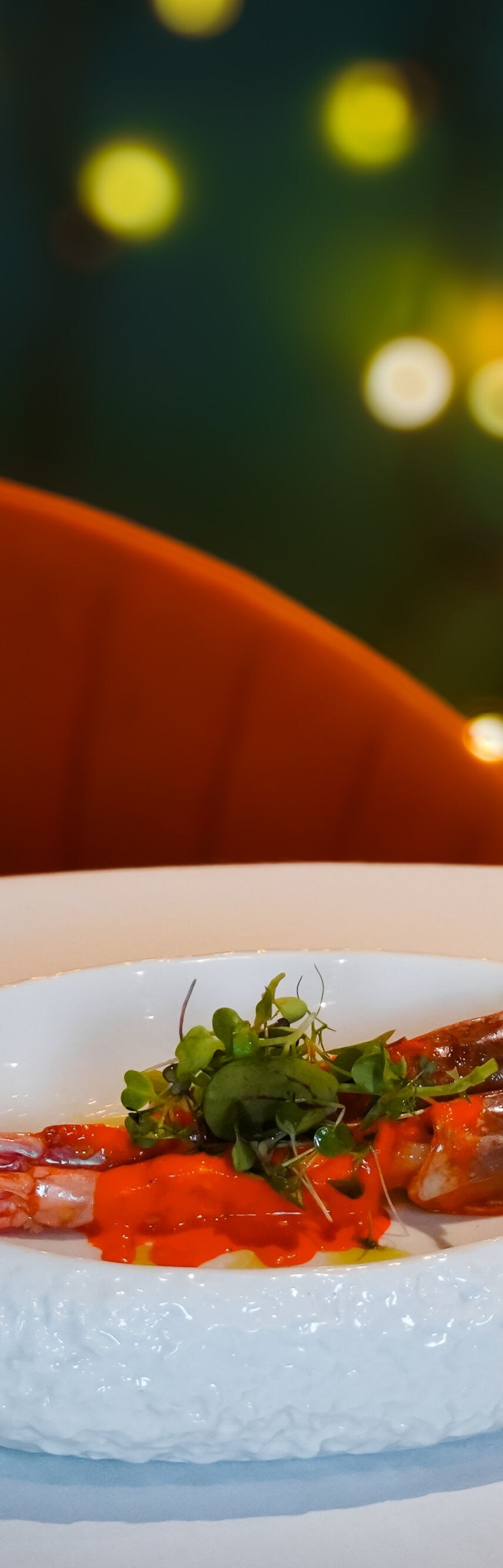 Prawns with piquillo pepper mojo
