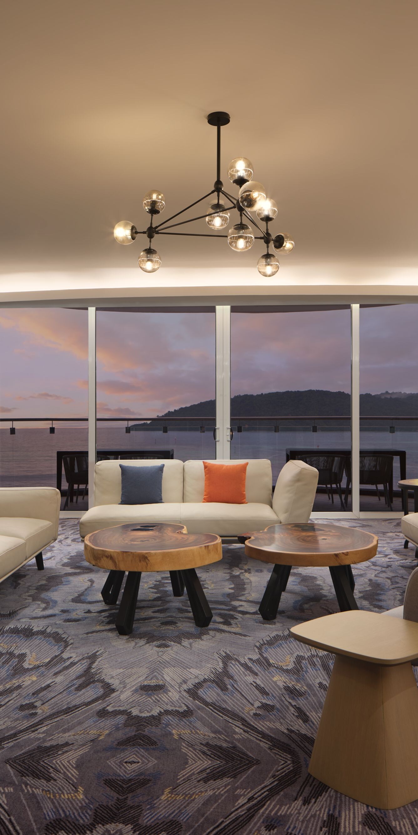 Suite living area with sea view terrace