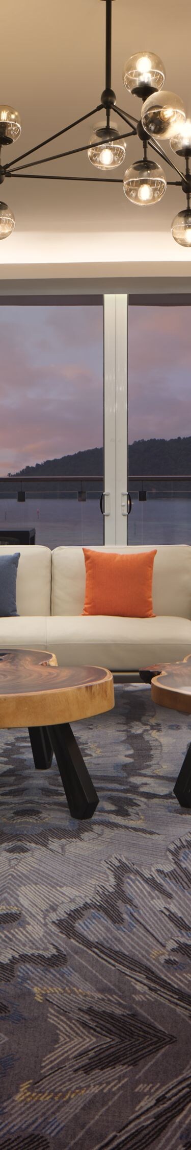 Suite living area with sea view terrace