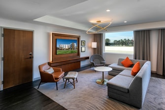 image of living area in the hospitality suite