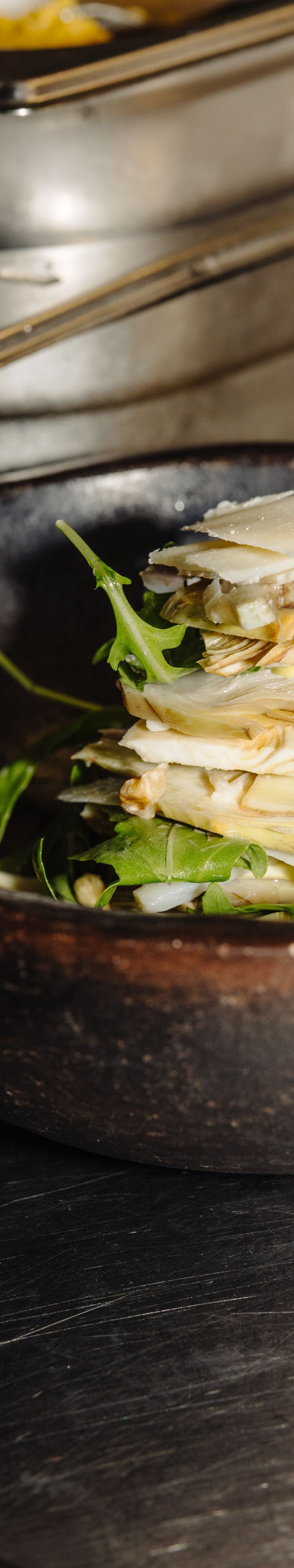 Artichoke salad in kitchen bowl