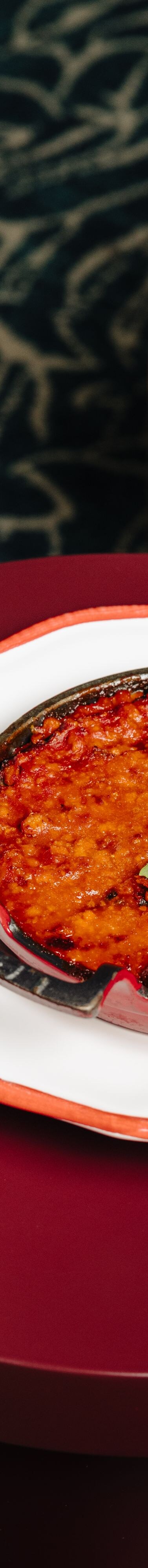Eggplant parmigiana with red wine