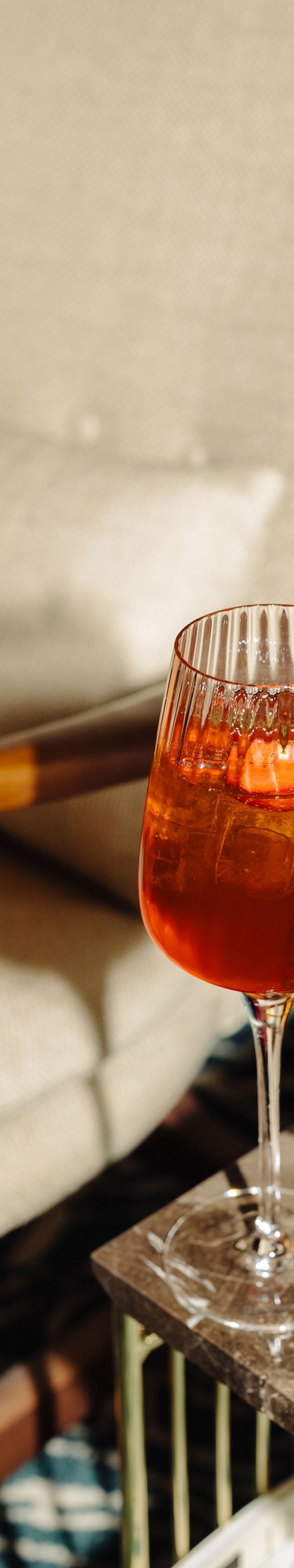 Italian aperitivo on marble table