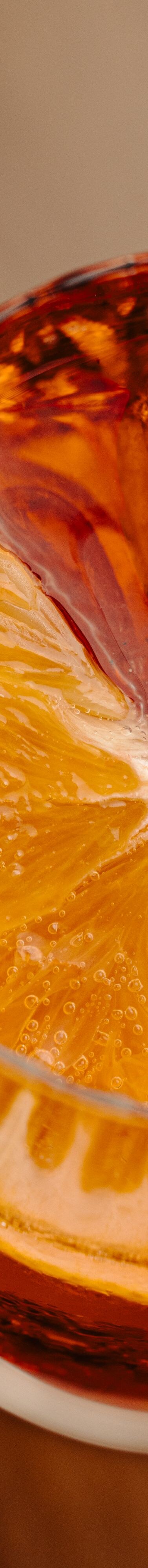 Italian aperitivo with orange slice