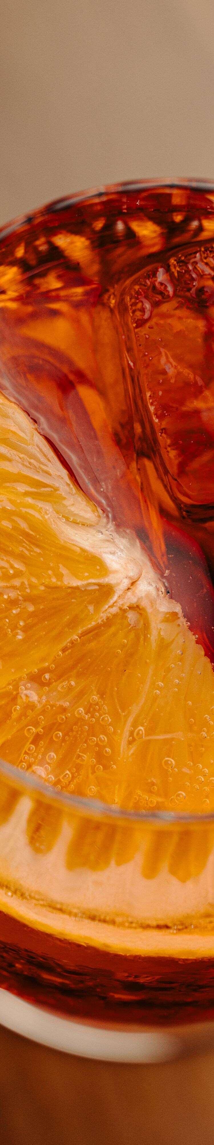 Italian aperitivo with orange slice