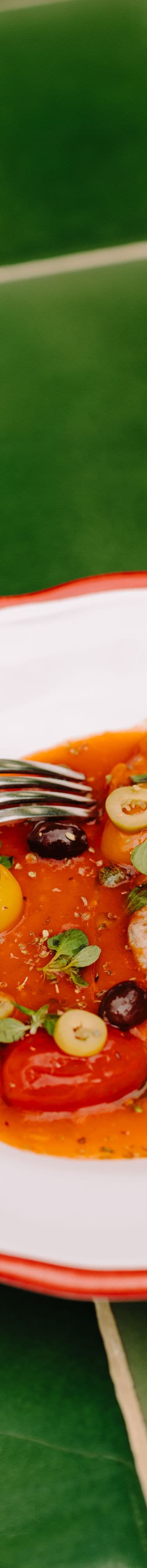 Italian dish with olives and tomatoes