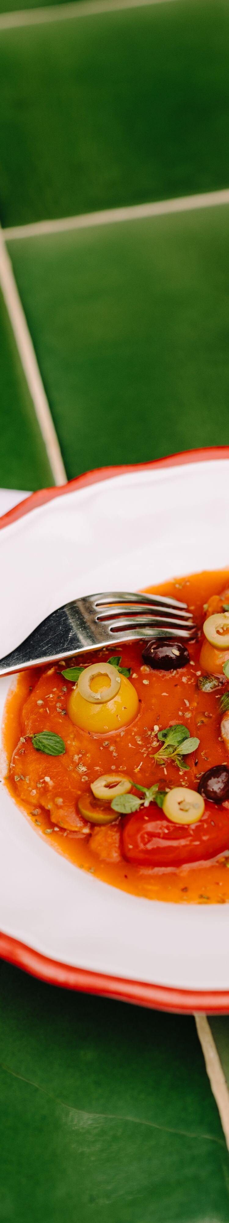 Italian dish with olives and tomatoes