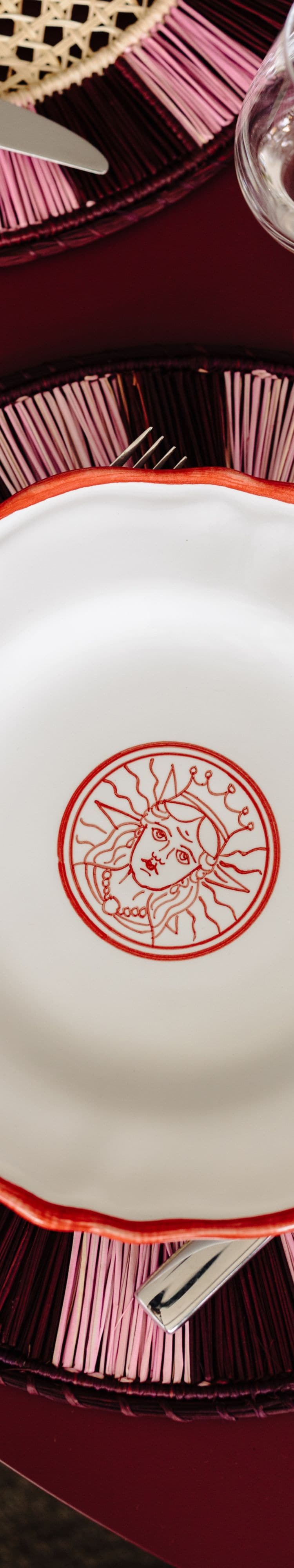 Italian ceramic plate setting