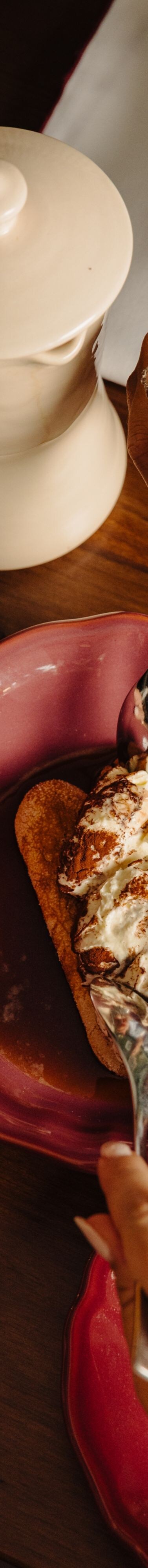 Guests sharing made-to-order tiramisu