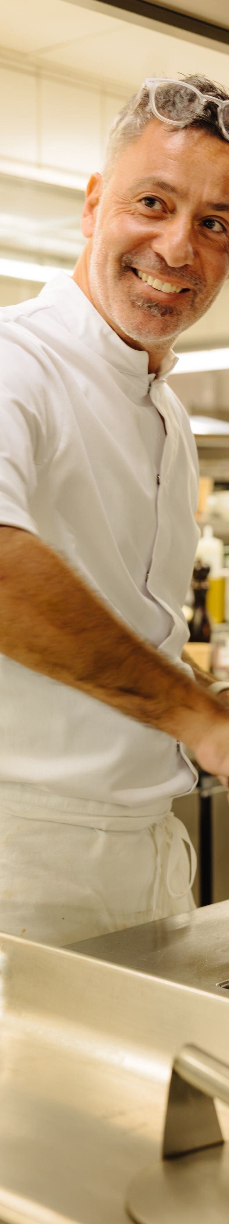 Chef cooking in restaurant kitchen