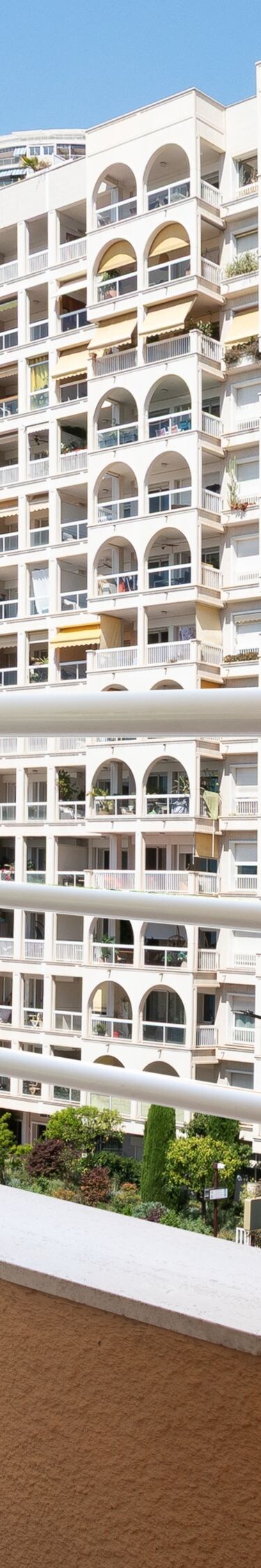 Balcony overlooking Monaco cityscape
