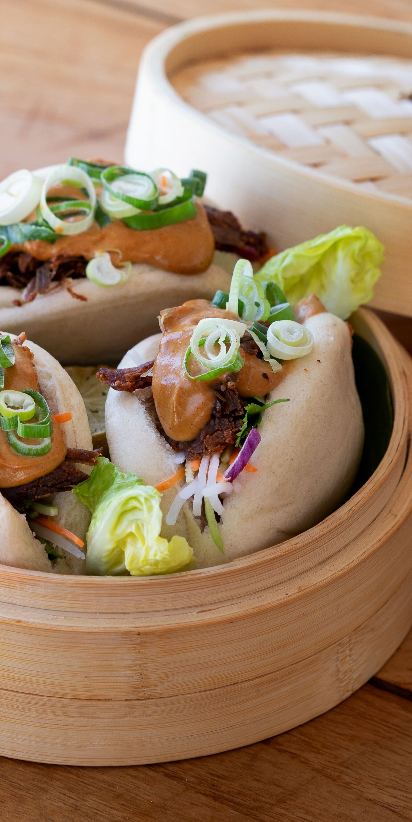 Three lamb bao buns at Muse