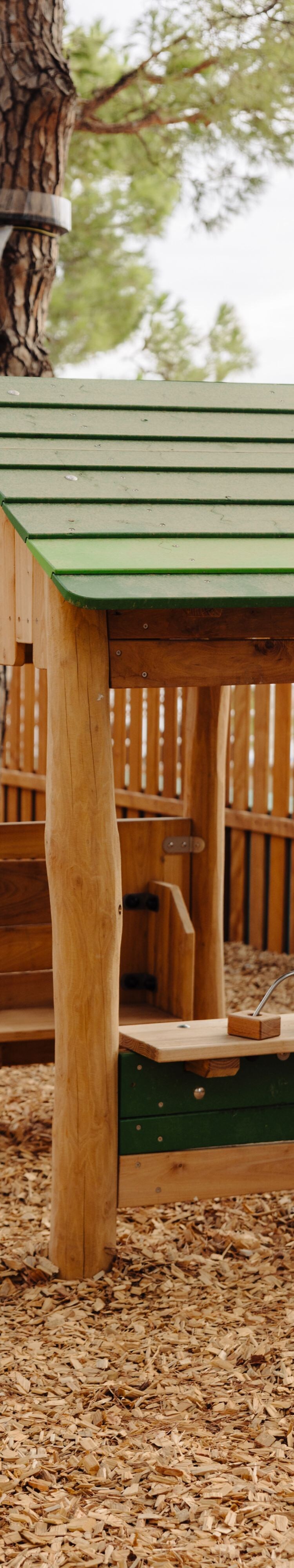 Wooden playhouse in kids club