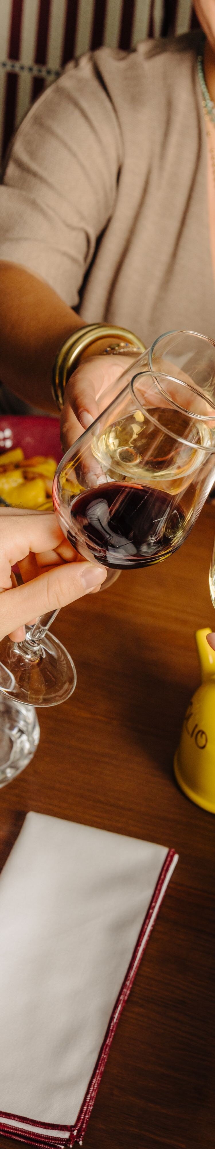 Guests toasting with wine glasses