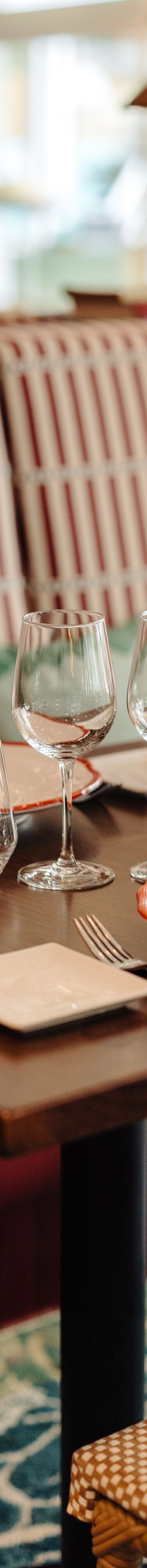 Restaurant table in dining room