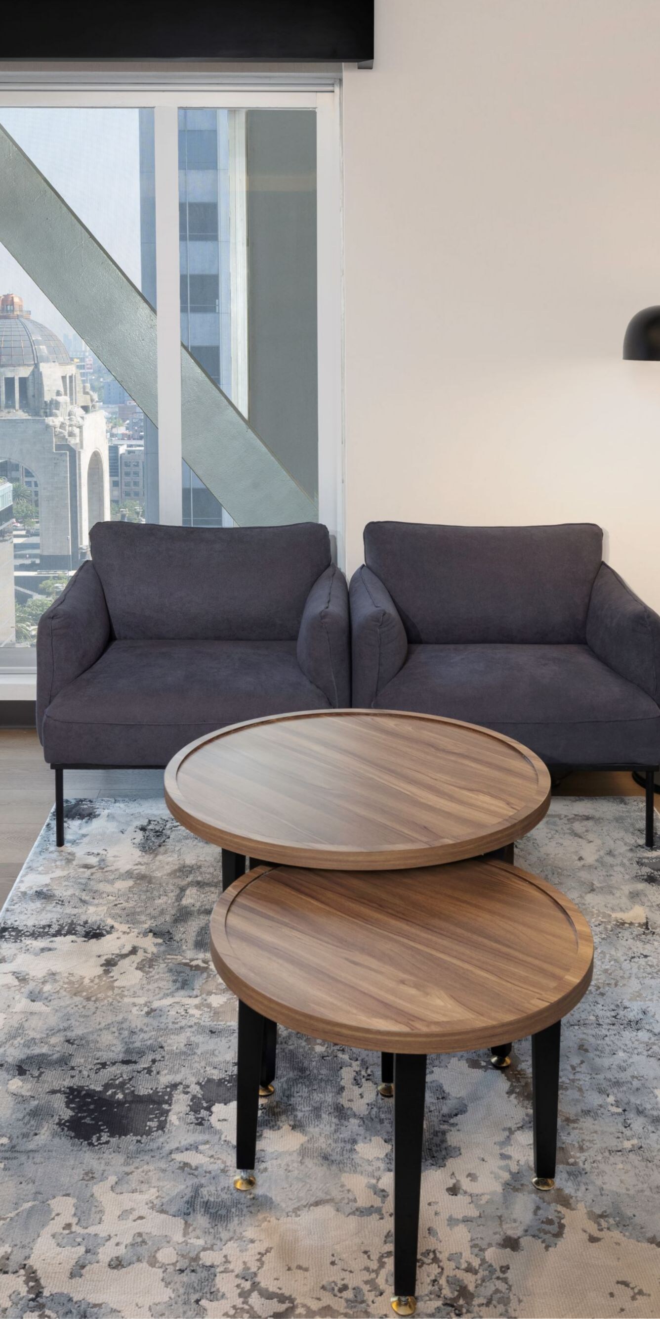 Sofa bed, tables. chairs, dresser, bench, TV
