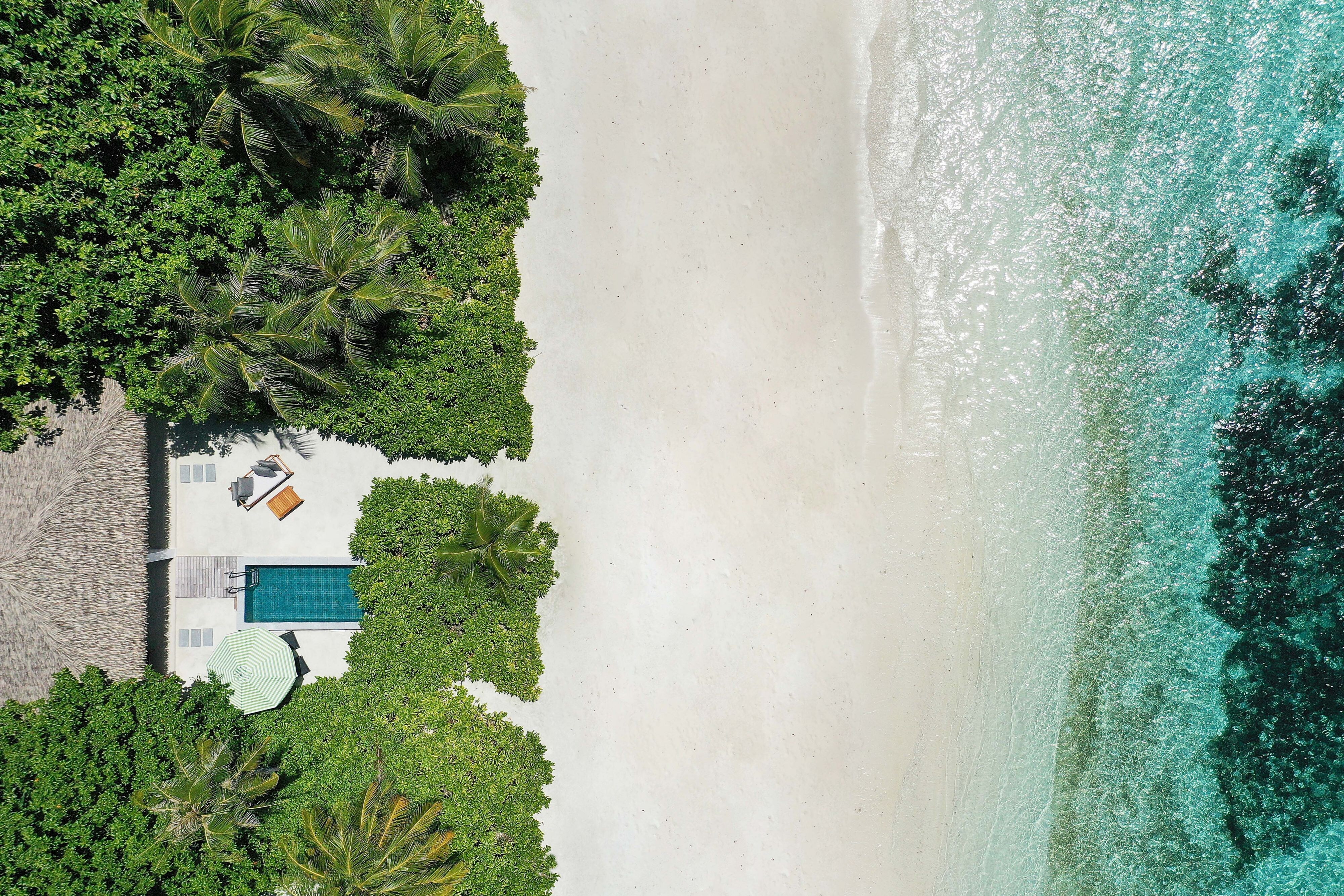 Aerial view of the Two Bedroom Beach Pool Villa