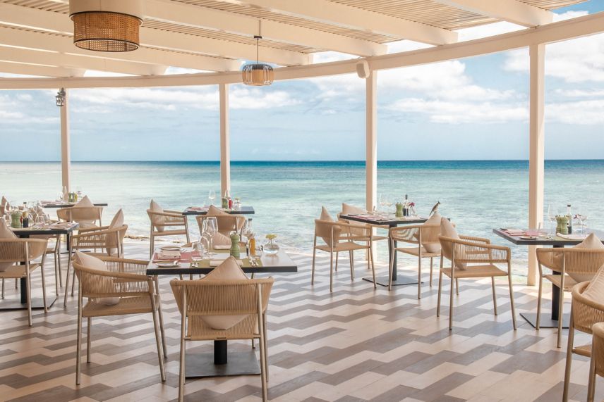 Restaurant terrace on the beachfront  