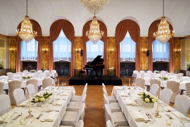Richard Wagner Saal set up for a dinner function a