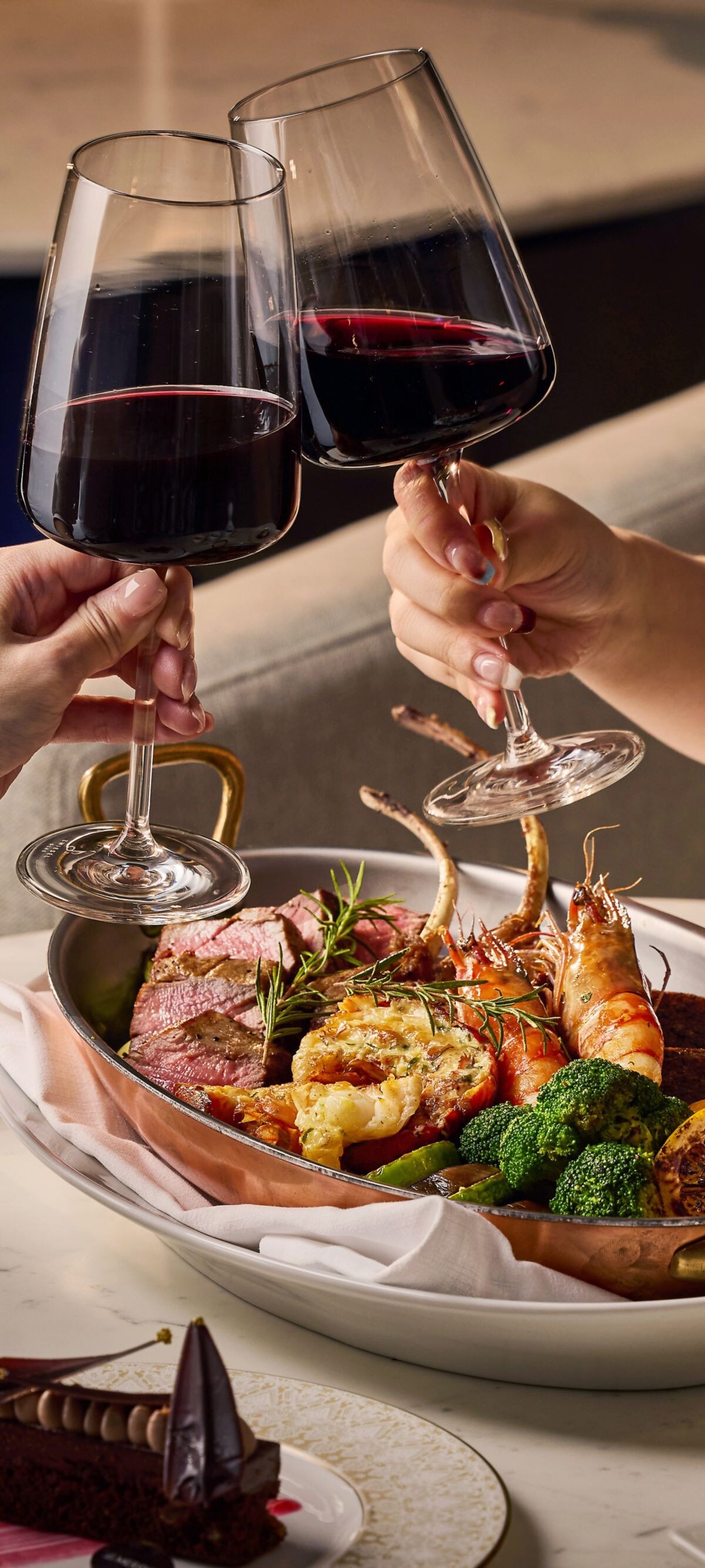 Enjoying a pairing dinner