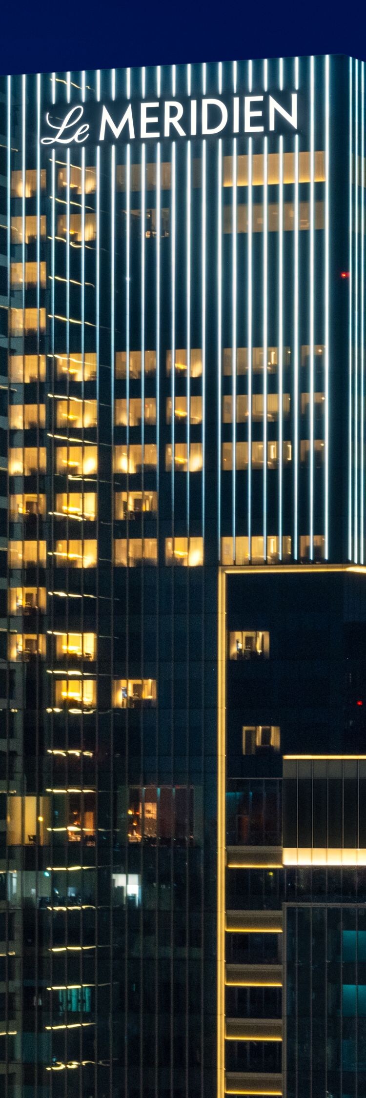 exterior of hotel at night