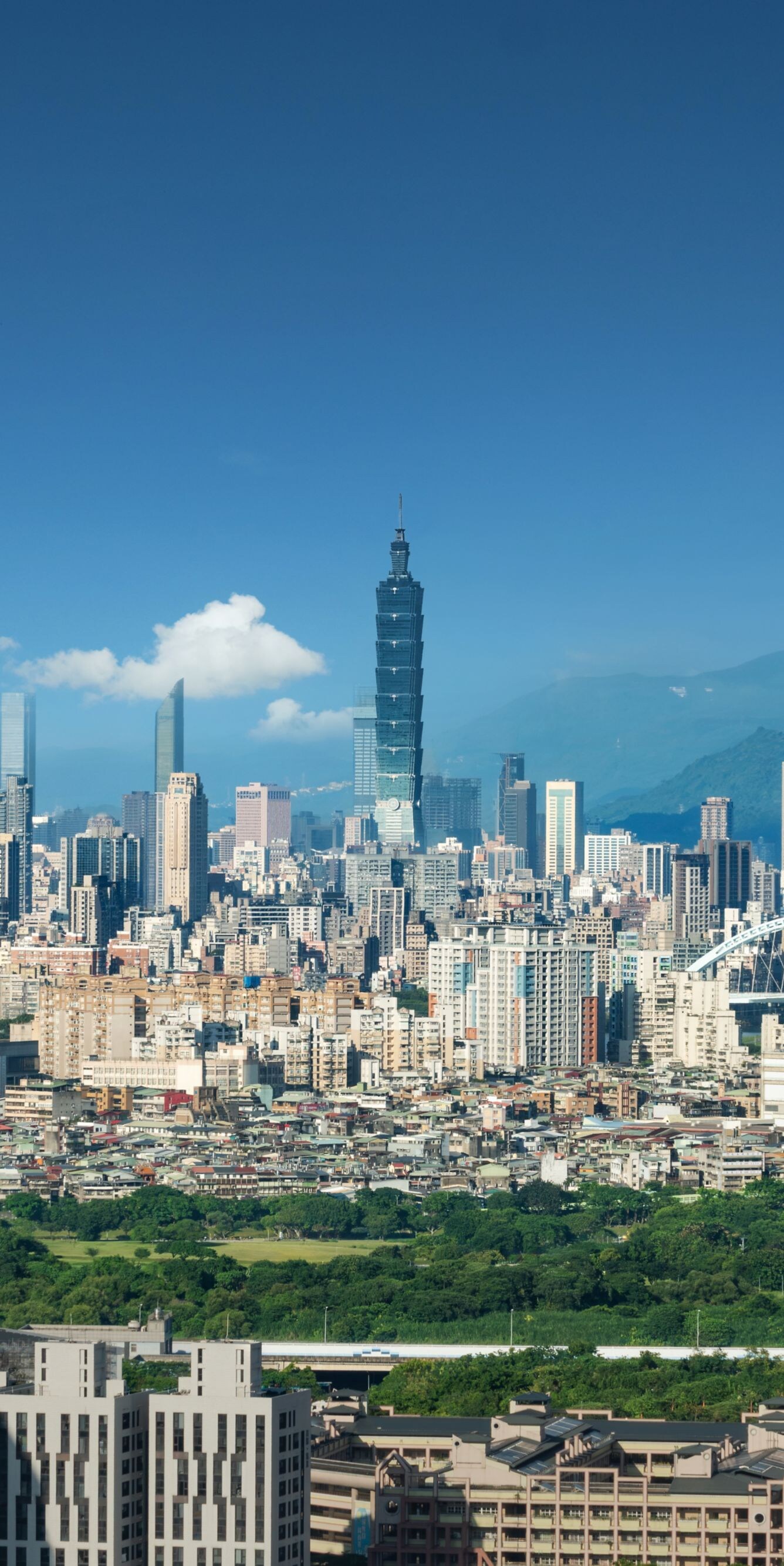 View of Taipei 101 and Taipei city skyline