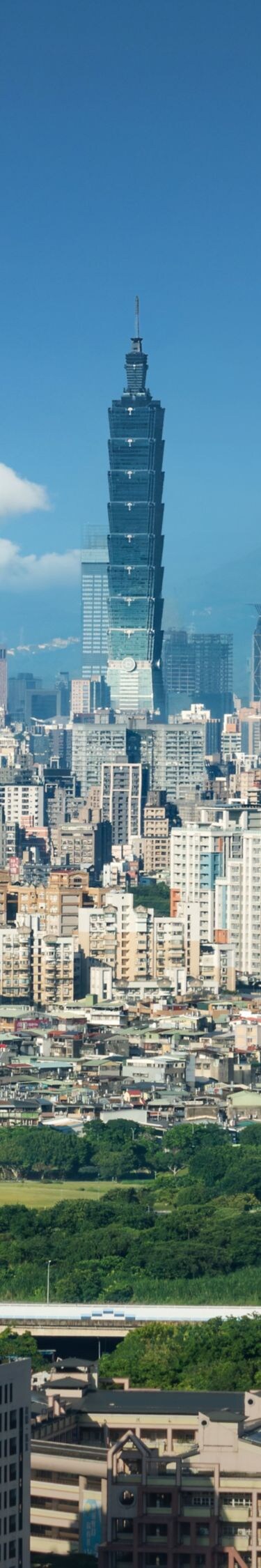 View of Taipei 101 and Taipei city skyline