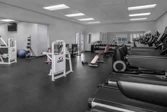 Gym with exercise equipment