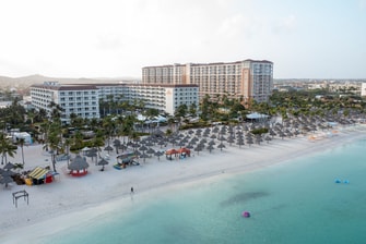 Aerial view of resort and beach