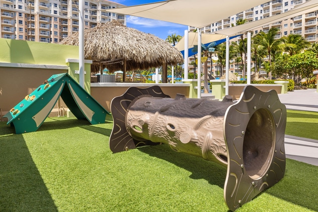 Shaded outdoor play area   