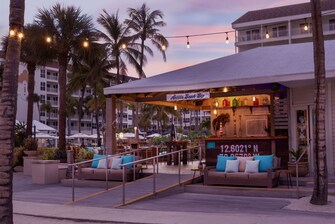 Antilla Beach Bar in evening