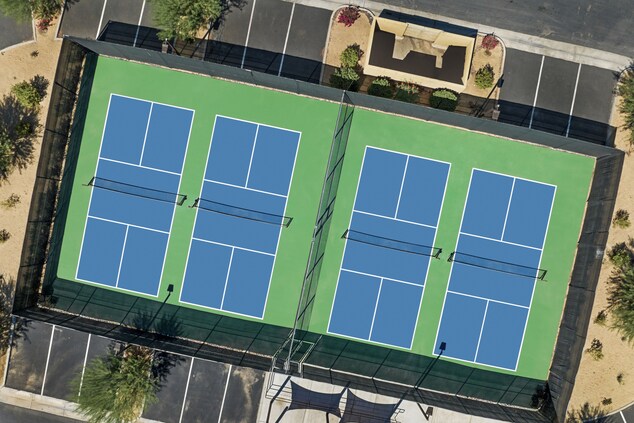 Four outdoor pickleball courts