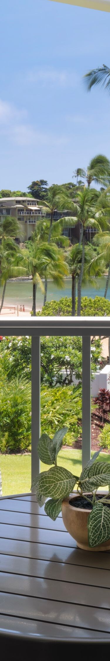 Furnished balcony with ocean and beach view
