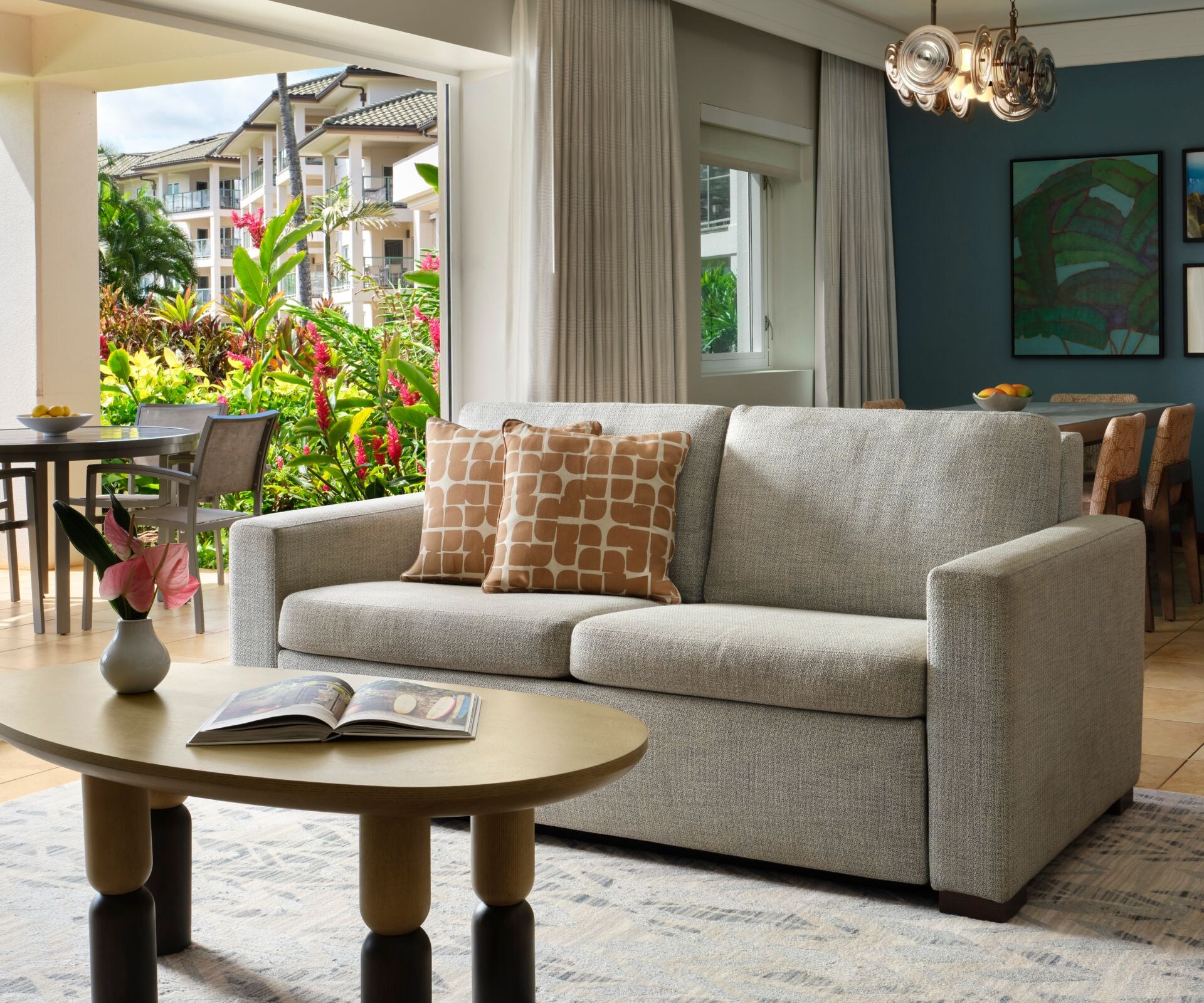 Kauai rental with kitchen and garden view balcony