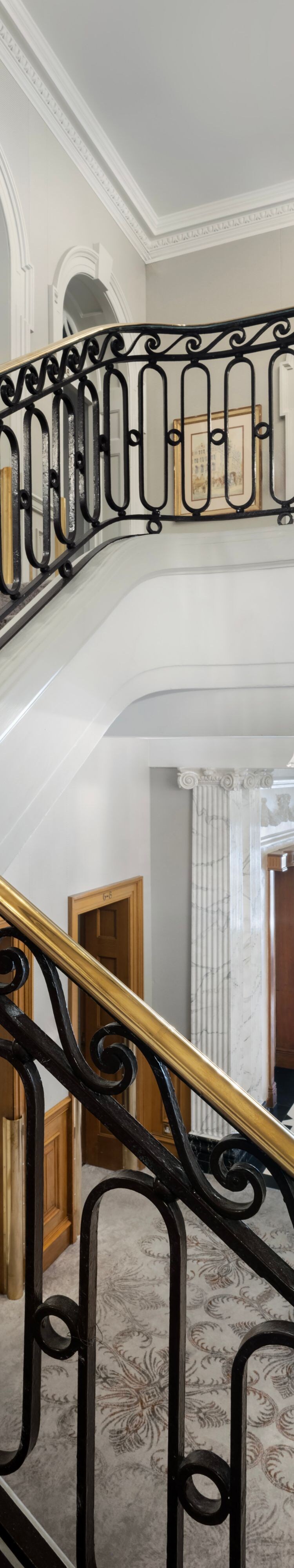 Hotel lobby and staircase