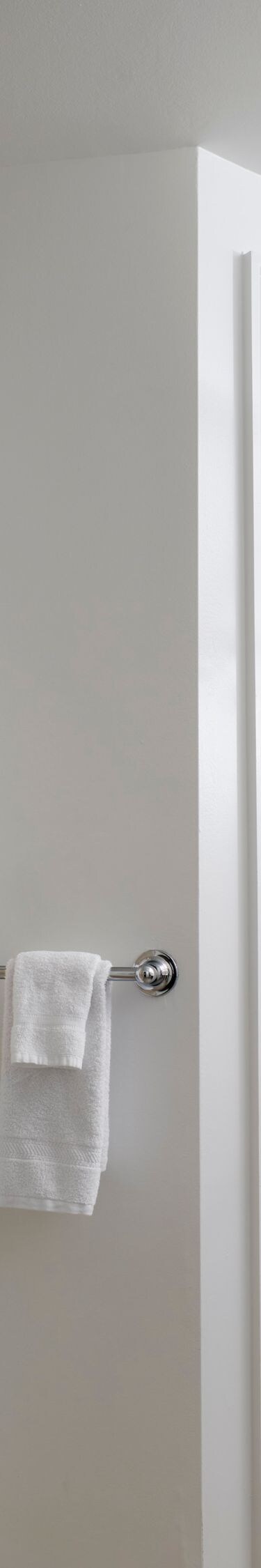 Accessible bathroom, roll-in shower, grab rails 