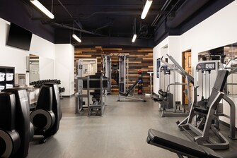Fitness center with exercise equipment
