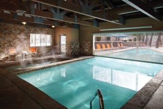 Indoor and outdoor pool with indoor spa